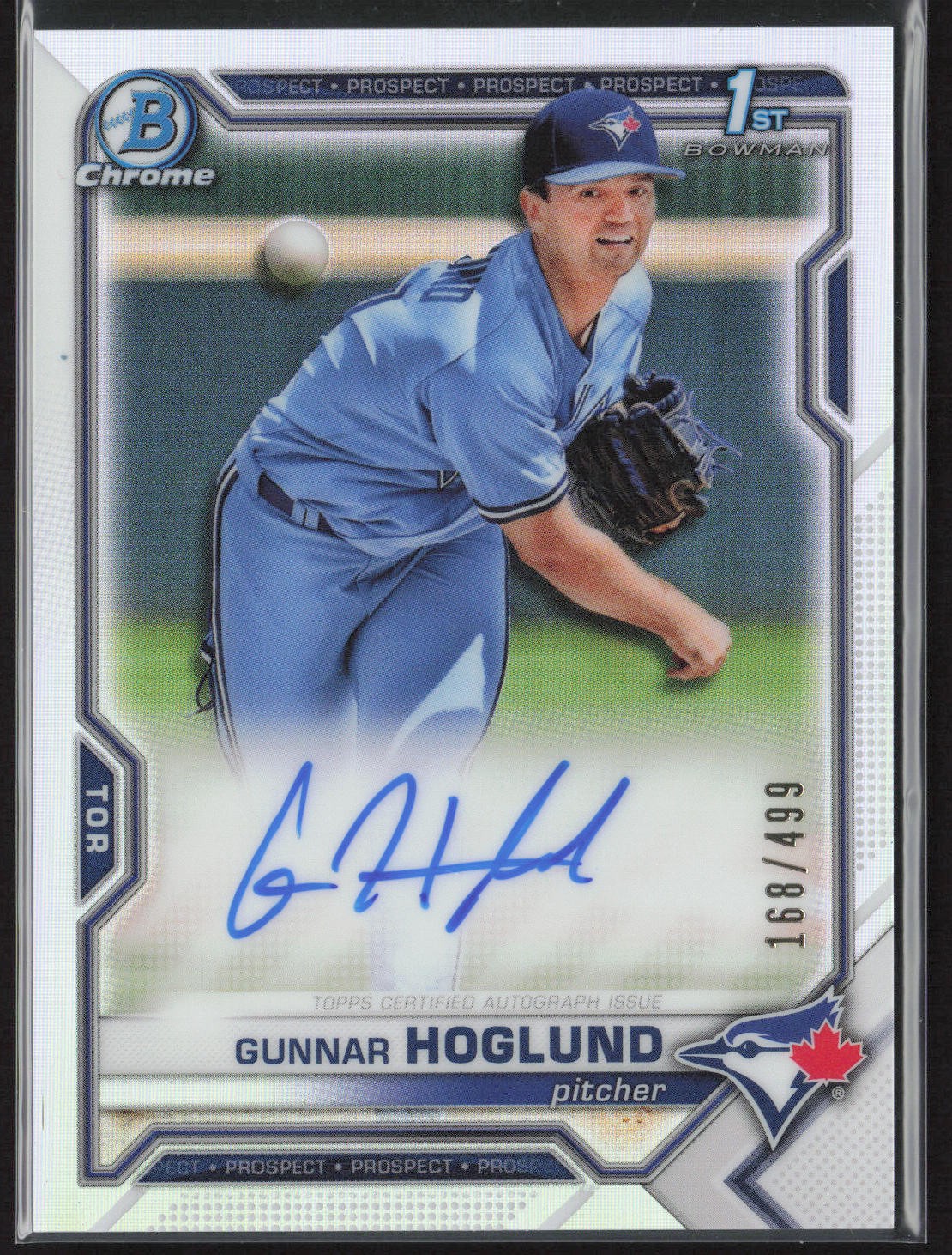 2021 Bowman Draft #CDA-GH Gunnar Hoglund Chrome Auto Refractor #/499