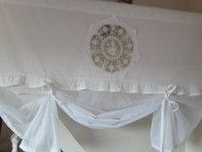 Raffgardine LANDHAUSSTIL GARDINE Vintage Shabby Chic Raffrollo 140x120 