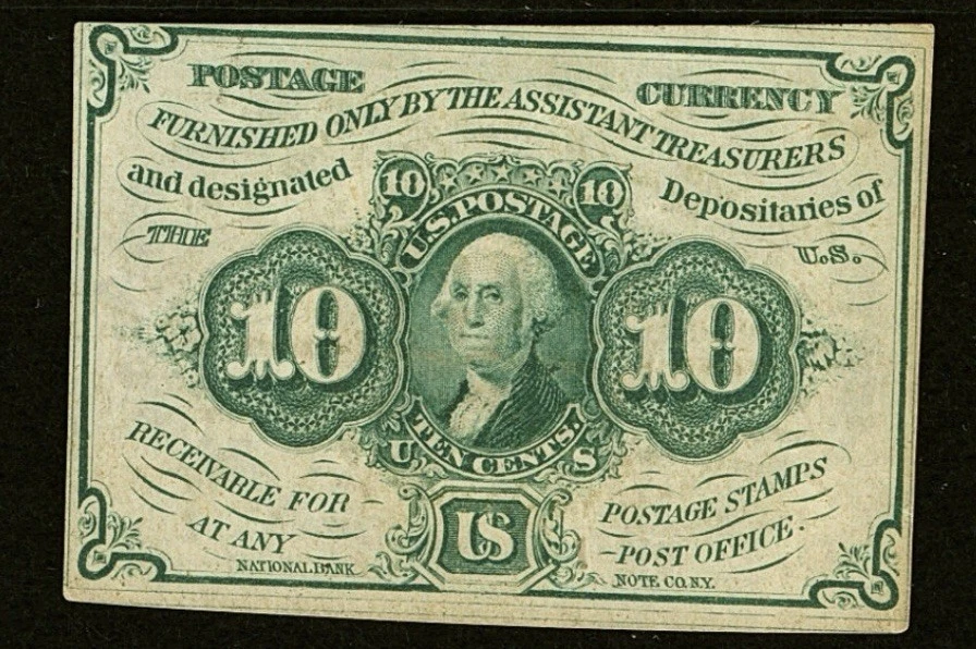 PCGS ChUNC 63. FR# 1242 Fractional 1862 Union Currency 10c Civil War FIRST Issue - Image 3 of 4