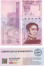 Venezuela 100 Digitales 2023 x10 NEW – 100 Million Bolívares – UNC with COA