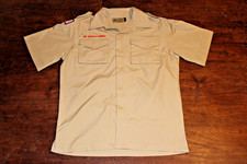 Boy Scouts of America BSA Youth Shirt Tan Large Plain No Patches Short Sleeve