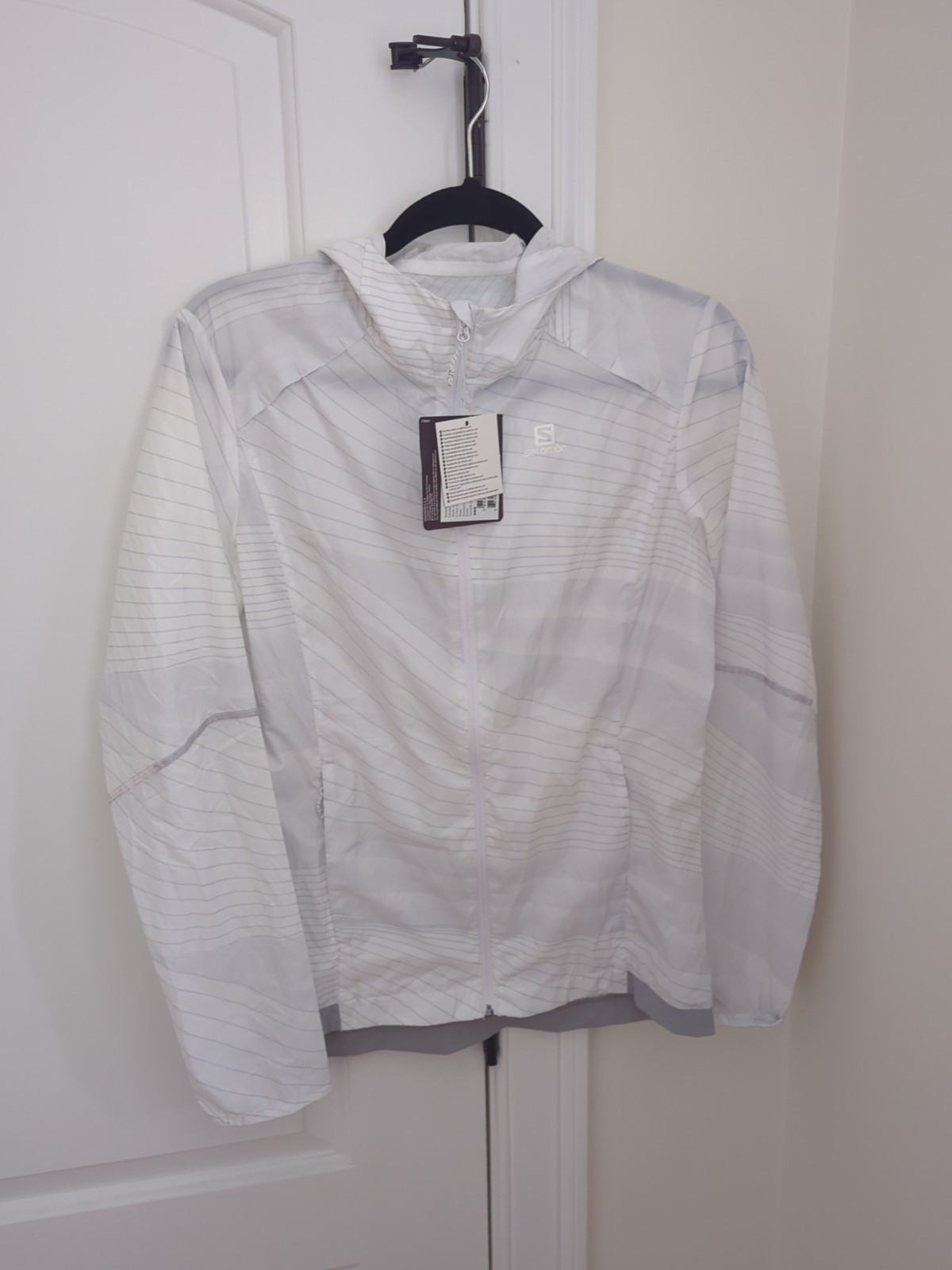 Giacca da corsa Salomon donna Agile stampa vento con cappuccio taglia media