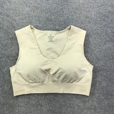 Tommie Copper Sports Bra Womens Medium Beige Nude Seamless Wireless Compression