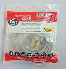 Certified Appliance Accessories Electric Dryer Cord 6ft