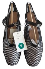 A New Day Issa Mesh Mary Jane Ballet Flats Black Women s Size 9 Memory Foam NWT