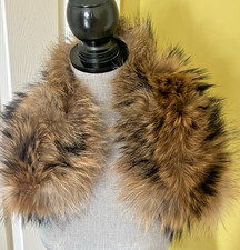 VNG REAL RACCOON FUR COLLAR BEIGE DETACHABLE SOFT LINED WITH 24" 5"