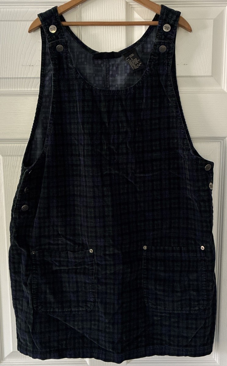 Route 66 Blue & Green Plaid Corduroy Overalls Dress Women's L Skirt | eBay Route 66 Blue & Green Plaid Corduroy Overalls Dress Women's L Skirt | eBay