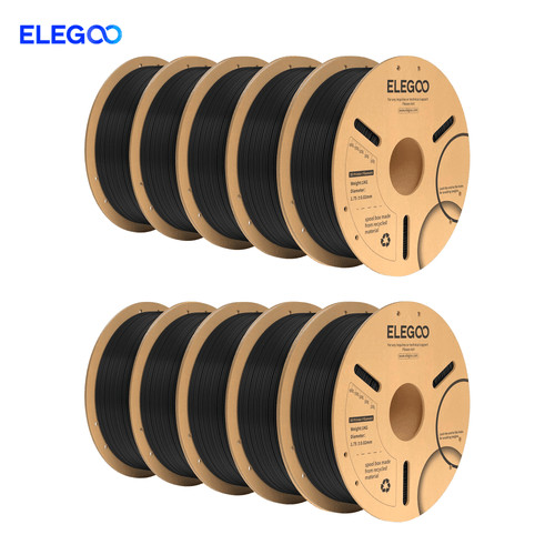 【Value Pack】ELEGOO 10KG Black PLA+ 3D Printer Filament 1.75mm for FDM 3D Printer