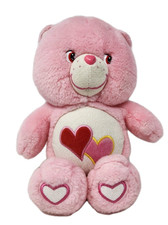 Care Bears Love A Lot Bear Plush 2003 13  Inch Hearts Pink Stuffed Toy
