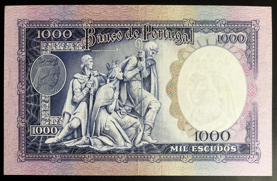 PORTUGAL 1000 Escudos 1961 Pick 166 XF - Image 2 of 4