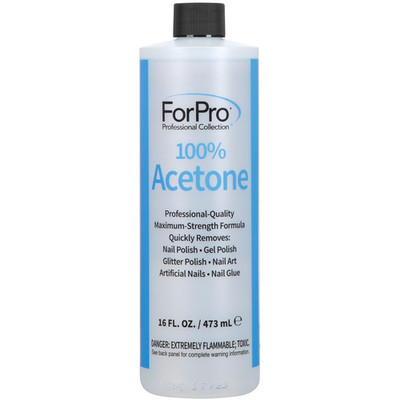 100% Pure Acetone, Professional Nail Polish Remover for Natural, Artificial, Acr