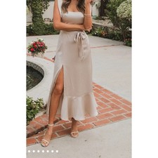 Show Me Your Mumu size L Claire midi dress Show Me The Ring Luxe Satin