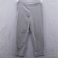 J Jill Essential Slim Ankle Pants Womens 12P Gray Black Geometric Print