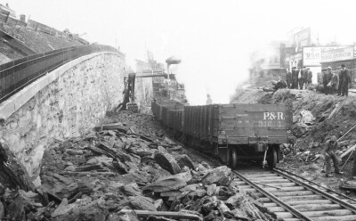RDG reading railroad P&R elevation work gondolas railroad negative 1920's