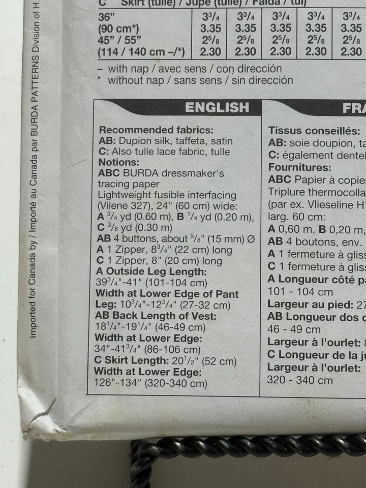 Burda Vest/Pants/Skirt Pattern Sizes 6-16 #3067 - Image 4 of 4