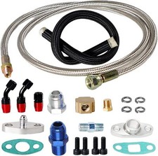 Oil Feed Line10an Oil Drain Return Fitting Kit For Turbo T3 T4 T6 Gt45 T04e T66
