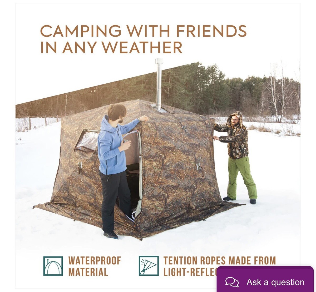 All-Season Tent with Stove Jack u0026#034;Cuboid 2.20u0026#034;. Best tent for 1-3  person. | eBay