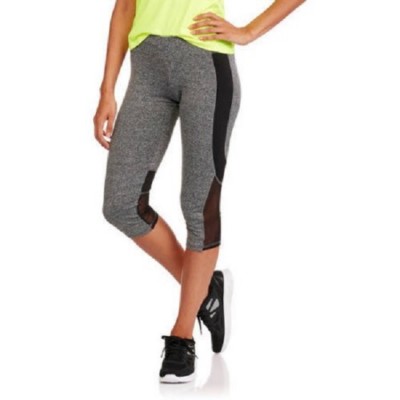 Cascade Blue Women's Active Performance Capri Legging w/ Power Mesh