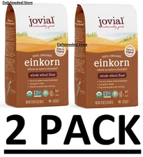 2 PACK - Jovial 100% Organic Einkorn Whole Wheat Flour 2 LB (Total 4 lb) FRESH