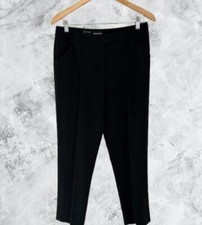 Giorgio Armani Black Wool Super 150s Womens Trousers Made In Italy Size M