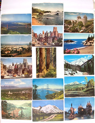 1955-1963 Incredible Peter Winter Jumbo Postcards US Scenes Collection Set 12