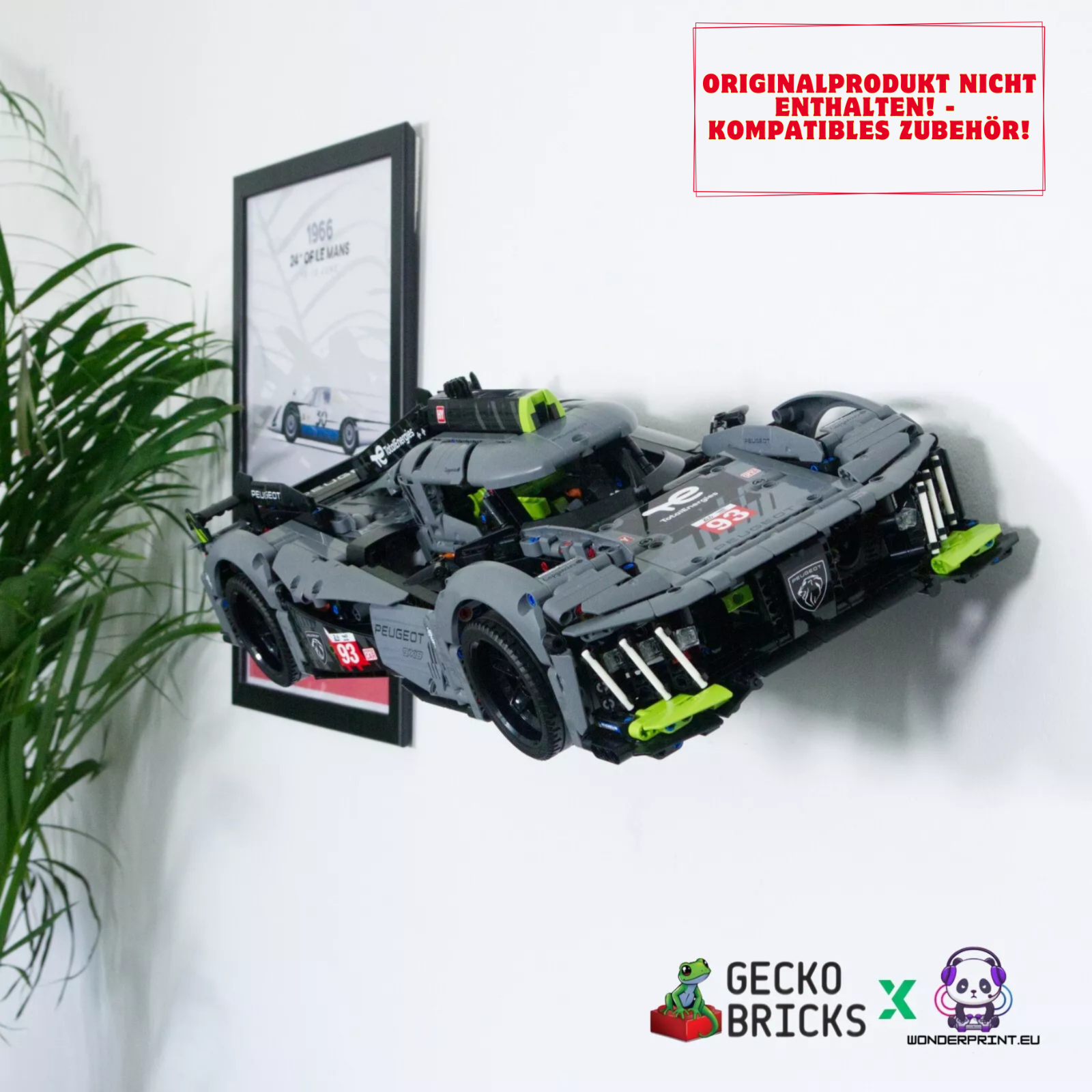 Halterung Halter passend für LEGO® Technic Peugeot 9X8 Le Mans HyperCar 42156
