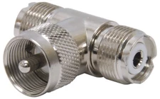 TruckSpec TSM-359 CB Radio UHF "T" Coax Cable Connector (Female-Male-Female)