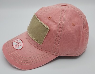 Outdoor Cap Ladies Fit Snapback Distressed Look Pink Hat NEW