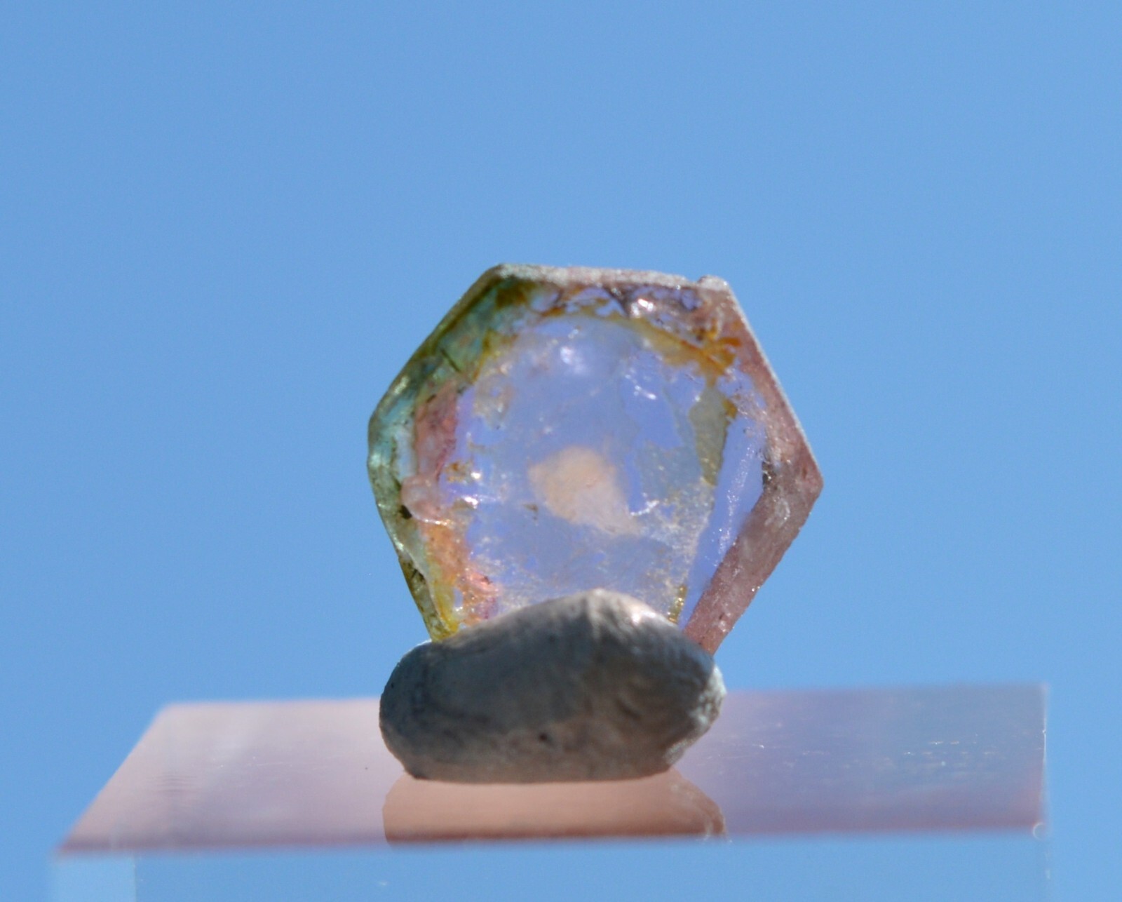 Tourmaline pastèque brute 2.05 cts, tranche polie haut de gamme originaire du Brésil