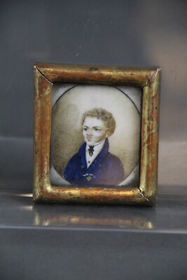 Portrait Biedermeier junger Mann Orden Bayern Auszeichnung Gemälde