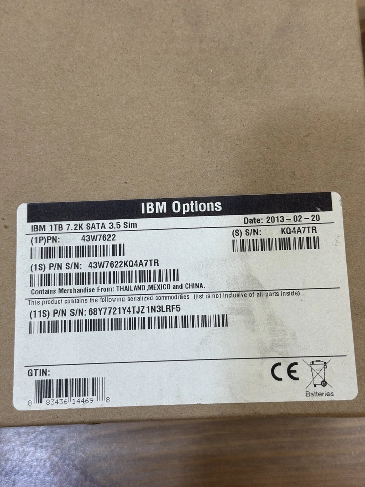 IBM 43W7622 1TB 7200 RPM SATA 3.0Gb/s 3.5" Swap Hard Disk, NEW - Image 2 of 4