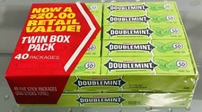 WRIGLEY'S DOUBLEMINT Gum, 5 stick pack 40 Packs