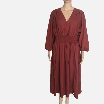 Old Navy Women V-Neck Pullover Smocked Embroidered Midi Dress Size XXL.  Pre-Own | eBay