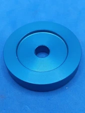45 RPM RECORD ADAPTOR FLAT STYLE BLUE COLOR SOLID ALUMINUM  