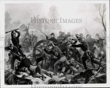 1961 Press Photo Battle of Pittsburg Landing engraving by Alonzo Chappel