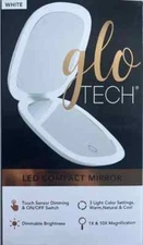 GLO TECH LED COMPACT Magnifying Small Mirror 1X & 10X Travel 4” - New Sealed