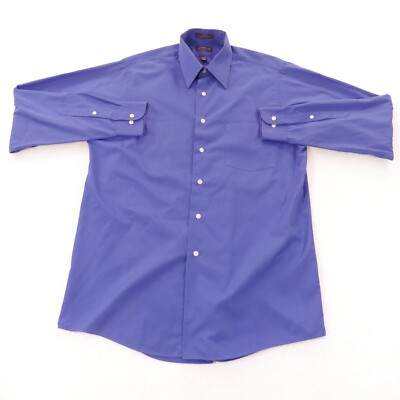 Arrow Shirt Men's Size 15.5 Neck 34 Arm Blue Business Button Down Preppy Formal