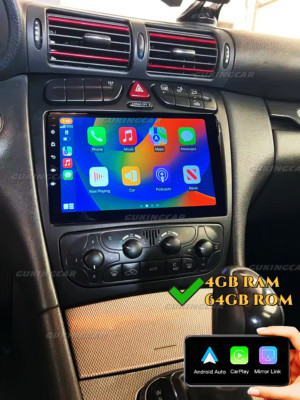 4+64G Android14 For Mercedes Benz C Class W203 CLK W209 Car Stereo Radio