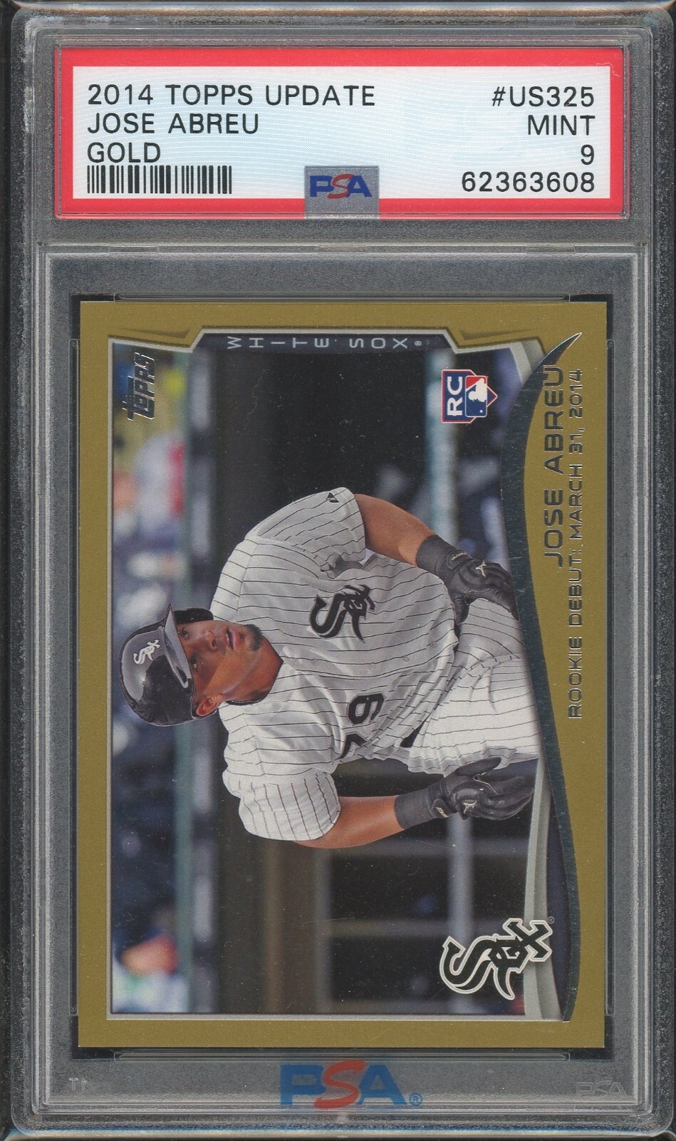 2014 Topps Update #US325 Jose Abreu GOLD /2014 Rookie Debut PSA 9 (RC)