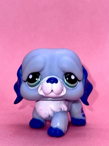 Figurine Littlest Pet Shop LPS N°1087 Chien St Bernard Bleu Hasbro - Occasion, Collection Animaux Miniatures