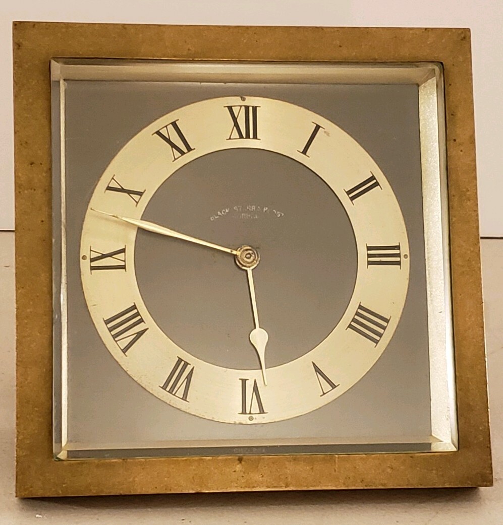 Antique Working 1930 CHELSEA Bronze Art Deco Mantel Clock; Black