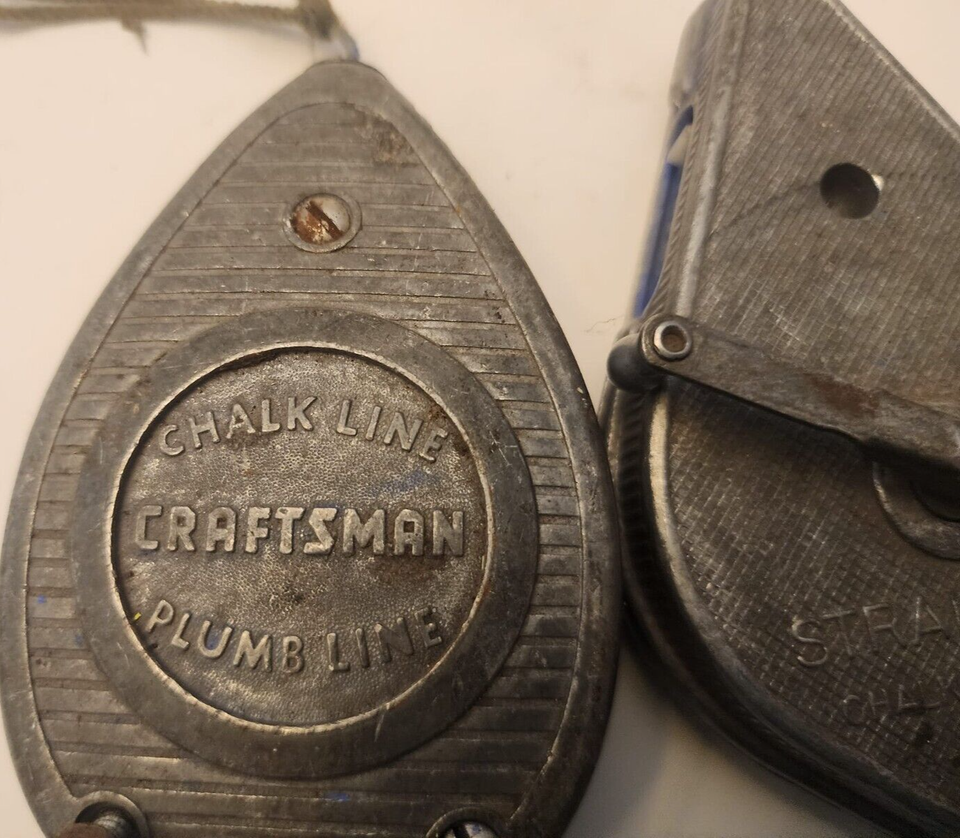 CRAFTSMAN + STRAITLINE Chalkline PLUM BOB old tools Garage 1950s