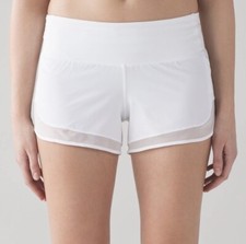 LULULEMON Mind Over Miles Short White Mesh Mid-Rise MR Shorts Hotty Speed VEUC