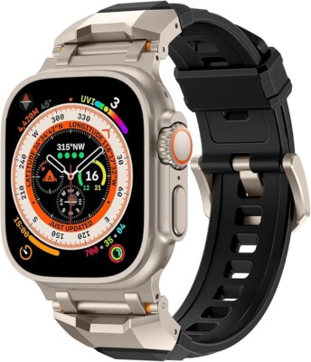 Cinturino Per Apple Watch e Ultra 42/44/45/49 mm in acciaio inox