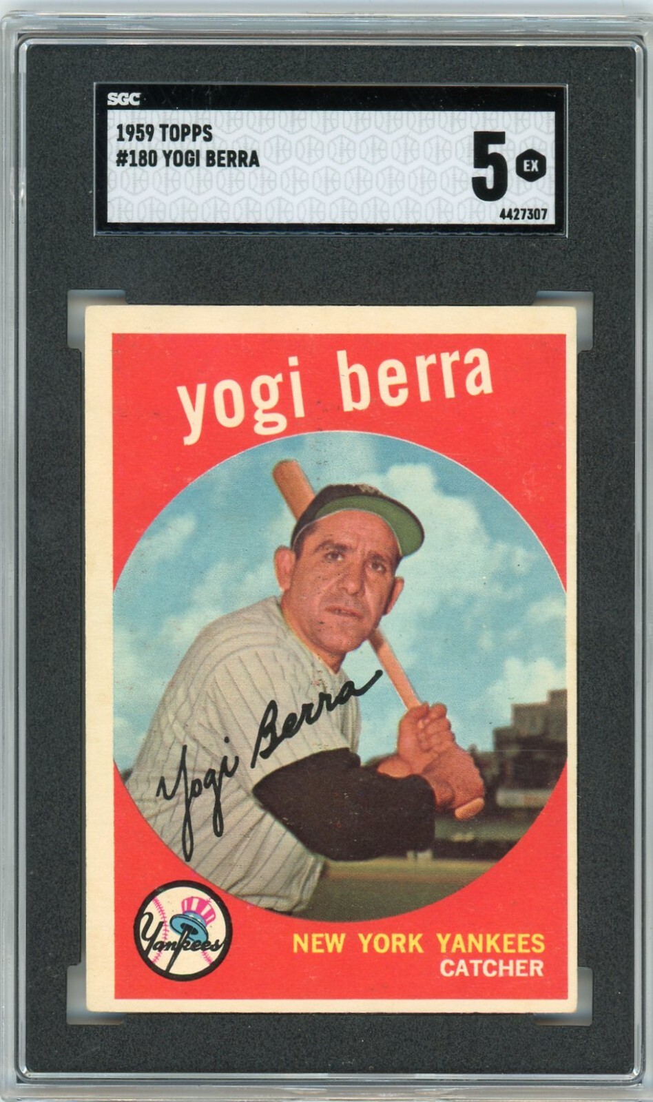 1959 Topps Yogi Berra New York Yankees HOF SGC 5 Card #180