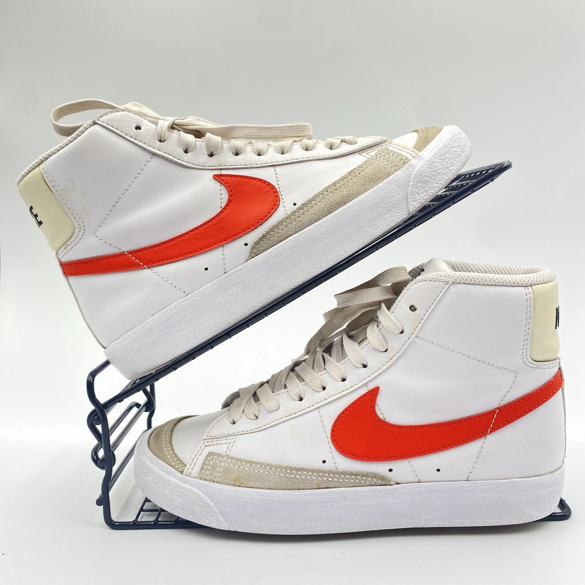 NIKE BLAZER MID 77 WHITE TRAINERS SIZE UK LEATHER RED HIGH TOP GYM  DA4086-110