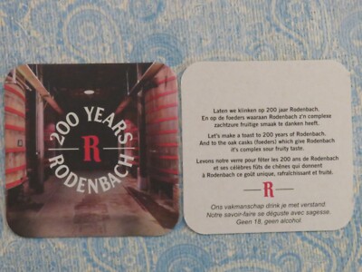 Beer Coaster ~ RODENBACH Brewery Flemish Biers ~ 200 Years ~ Roeselare, BELGIUM