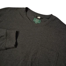 Woolrich Green Label Pocket Tee Mens XXL Charcoal Gray Long Sleeve T-Shirt Crew
