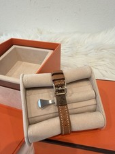 NIB Hermes Heure H Watch 21mm Mini Model Gold Epsom Hour Cape Cod Nantucket Cut 6