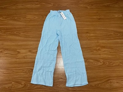 Feather 4 Arrow Girls Playa Gauzy Wide Leg Pant 100% Cotton Size 14 Crystal Blue